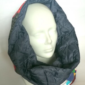 komin patchworkowy na podszewce