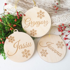 Zestaw bombek - grawerowane śnieżynki