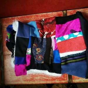 komin patchworkowy na podszewce