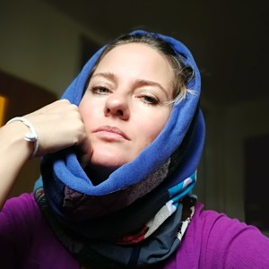 komin patchworkowy na podszewce