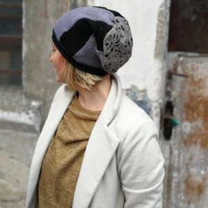 czapka na podszewce uniwersalna patchworkowa