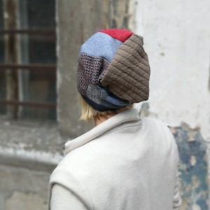 czapka na podszewce uniwersalna patchworkowa