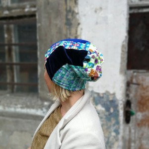 czapka na podszewce uniwersalna patchworkowa