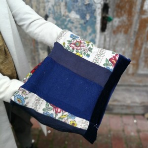 komin patchworkowy na podszewce