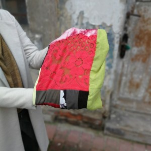 komin patchworkowy na podszewce