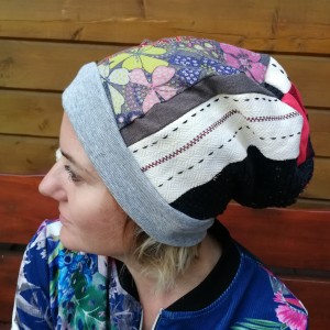 czapka na podszewce uniwersalna patchworkowa