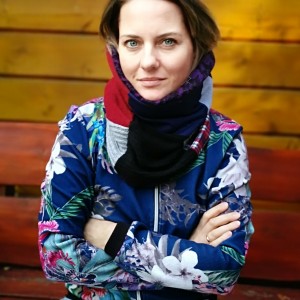 komin patchworkowy na podszewce