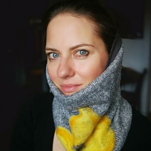 komin wełniany na podszewce