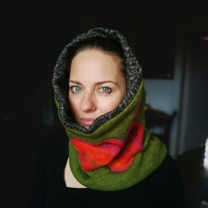 komin wełniany na podszewce