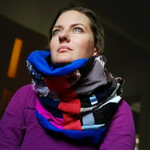 komin patchworkowy na podszewce