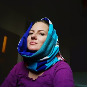 komin patchworkowy na podszewce