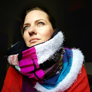 komin patchworkowy na podszewce