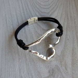 Bransoletka skórzana "Serce"