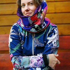 komin patchworkowy na podszewce