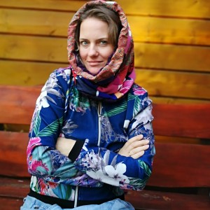 komin patchworkowy na podszewce