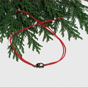 SŁONIK  bransoletka  na sznureczku