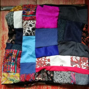 komin patchworkowy na podszewce