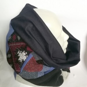 komin patchworkowy na podszewce