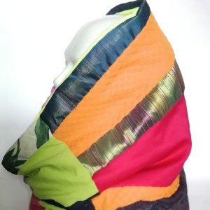 komin patchworkowy na podszewce