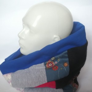 komin patchworkowy na podszewce