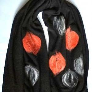 szal wełniany czarny