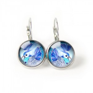 Blueberry bird kolczyki