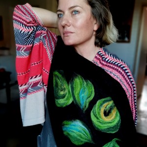 komin bohemian wełniany etniczny ludowy miły i ciepły komin handmade-komin wełniany zdejmij szpile załóż glany