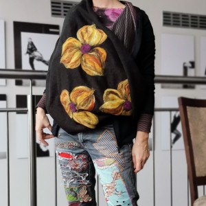 komin bohemian wełniany etniczny ludowy miły i ciepły komin handmade-komin wełniany zdejmij szpile załóż glany