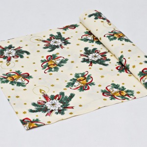 Bieżnik świąteczny, serweta na świąteczny stół, bieżnik bawełniany na święta dzwonki