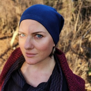 czapka damska granatowa bez podszewki