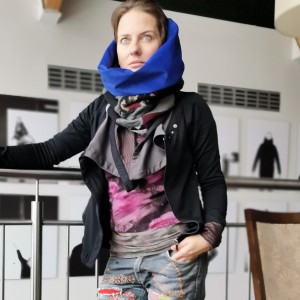 komin patchworkowy boho handmade kolorowy ciepły