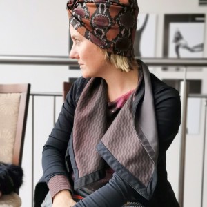 czapka turbanowa etno boho motyw zwierzecy