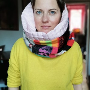 komin patchworkowy boho handmade kolorowy ciepły