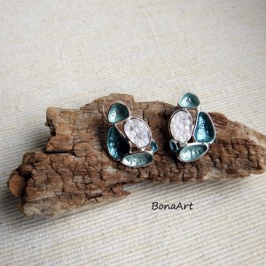 Kolczyki sztyfty "Morska zieleń"