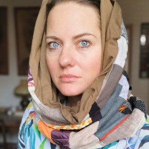 komin patchworkowy boho handmade kolorowy ciepły