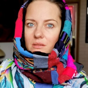 komin patchworkowy boho handmade kolorowy ciepły