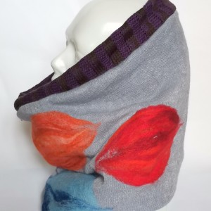 komin tuba wełniany filcowany