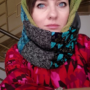 komin patchworkowy boho handmade kolorowy ciepły