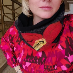 komin wełna boho handmade kolorowy ciepły