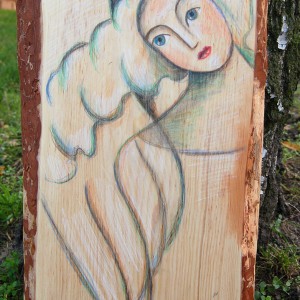 Anieli na sosnowej desce