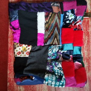 komin patchworkowy boho handmade kolorowy ciepły