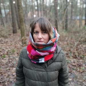 komin patchworkowy boho handmade kolorowy ciepły