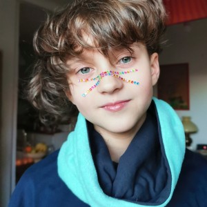 komin dziecięcy seledyn z granatem