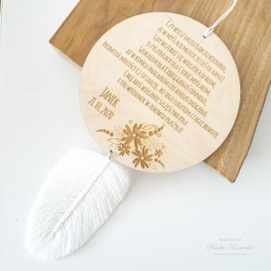 Tabliczka z życzeniami - pióro