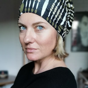 czapka dzianina na podszewce