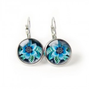 Blue flower kolczyki