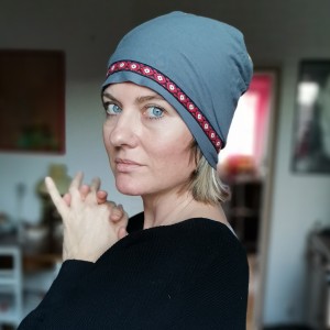 czapka damska dzianina folk