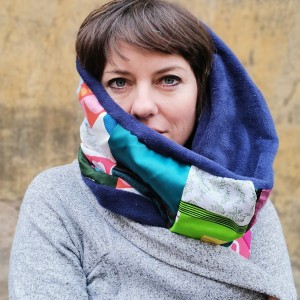 komin patchworkowy boho handmade kolorowy ciepły