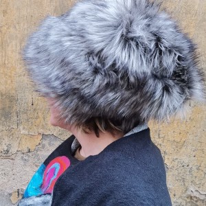 Czapka futrzana szara ciepła