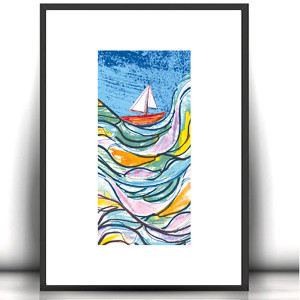 A4 plakat z żaglami, żeg;larska dekoracja do domu, plakat marynarski styl, żagle obrazek A4, styl marynistyczny plakat 21x30, żeglarski obrazek